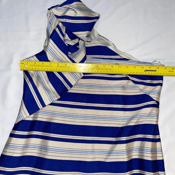 Banana Republic Blue and Cream Striped One-Shoulder Dress, Elegant and Beautiful - Picture 12 of 12